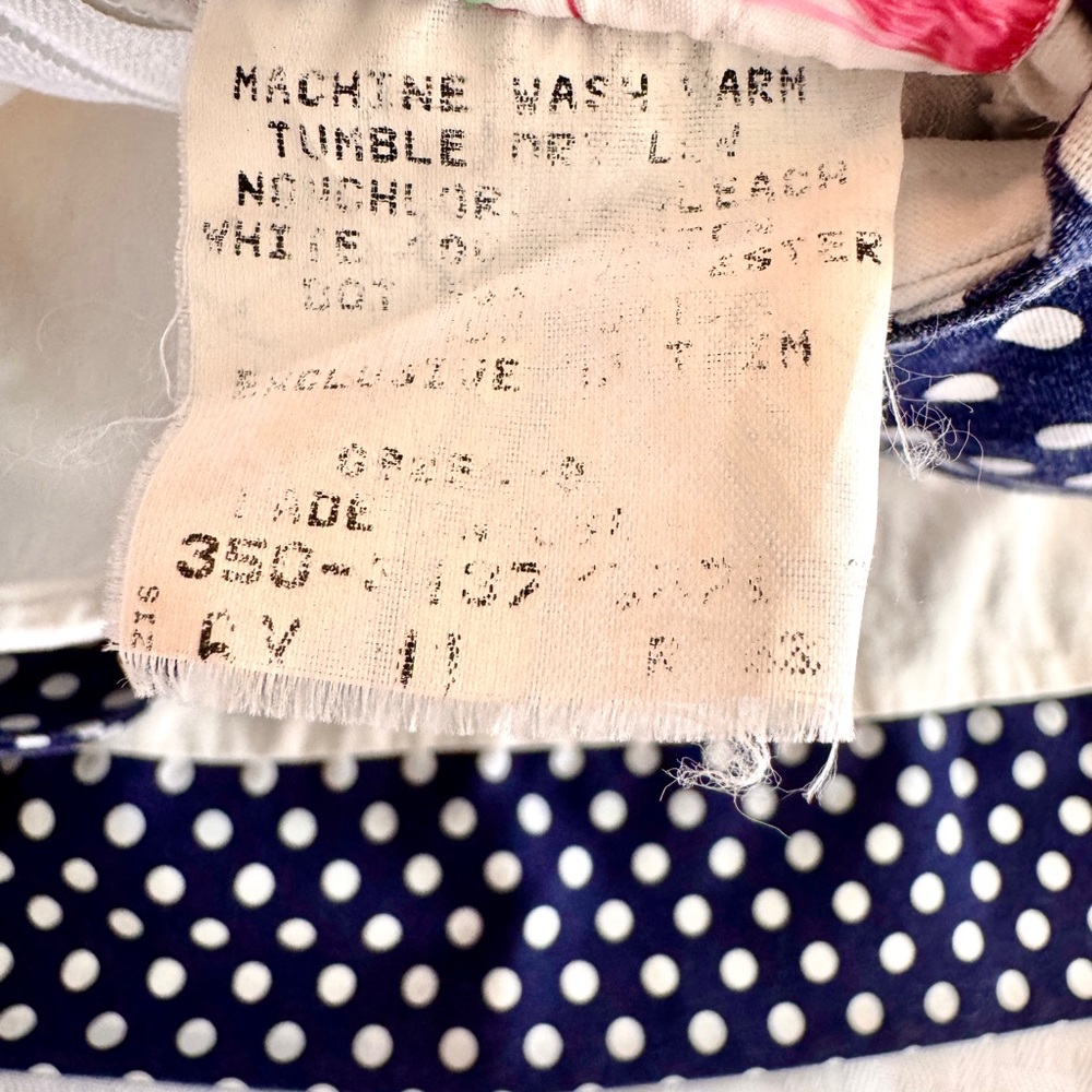 Allison Ann Vintage Sailor Dress Girls 6Y White‎ Navy Polka Dot Anchor Buttons - Picture 3 of 12